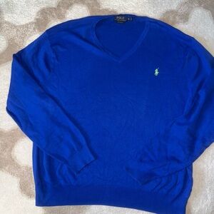 Ralph Lauren Royal Blue V-Neck Sweater